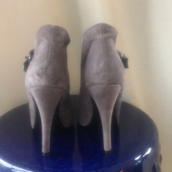 Leather boots heels stiletto almond toe platform dress bootie Victoria secret - Picture 7 of 14